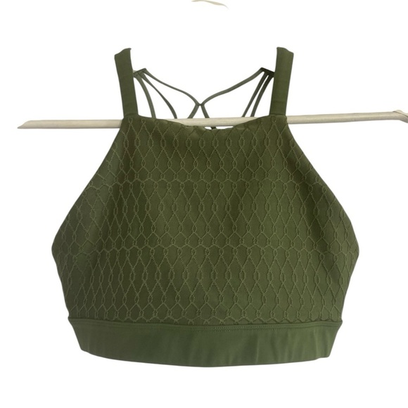Lorna Jane Other - Lorna Jane Army Green High Neck Sport Bra Size Small